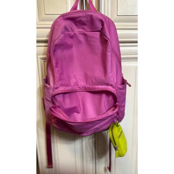 Lululemon Women's Bright Pink Green Pouch Everywhere Backpack - Picture 6 of 14
